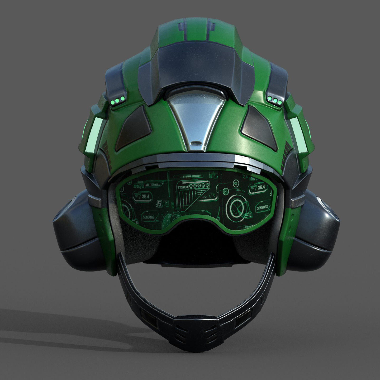 Helmet pilot scifi fantasy armor military combat soldier armor  Low-poly 3D model_3