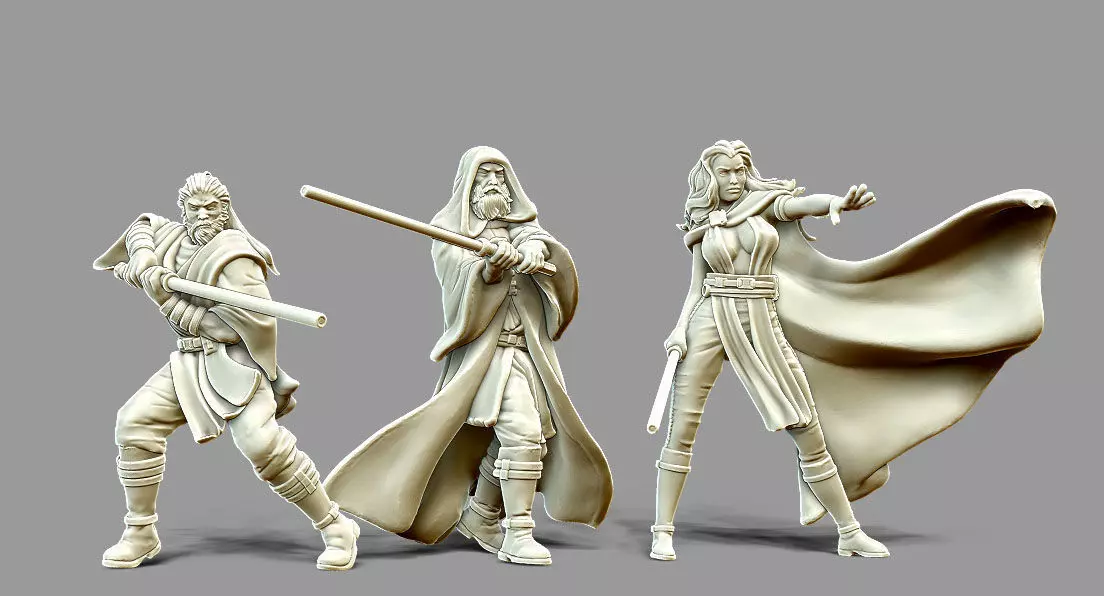 Light Side Bundle - 3 miniatures 35mm scale 3D print model