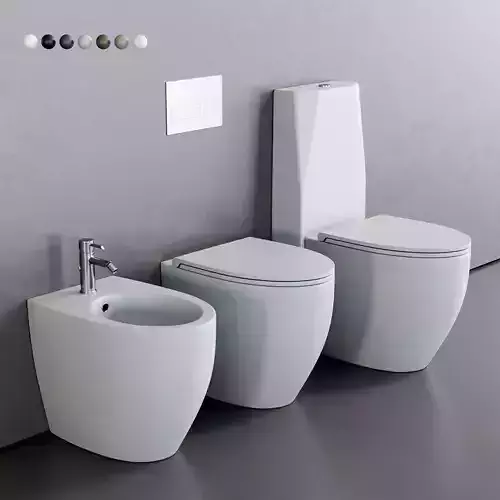 Esedra by SDR Ceramiche Bull WC Low-poly 3D model