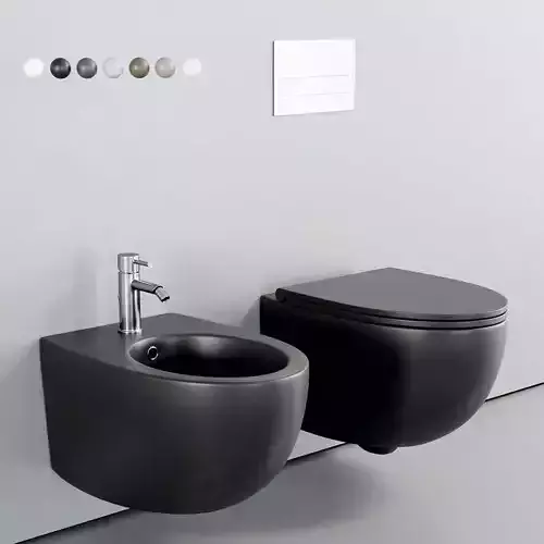 Esedra by SDR Ceramiche Bull Wall-Hung WC Low-poly 3D model