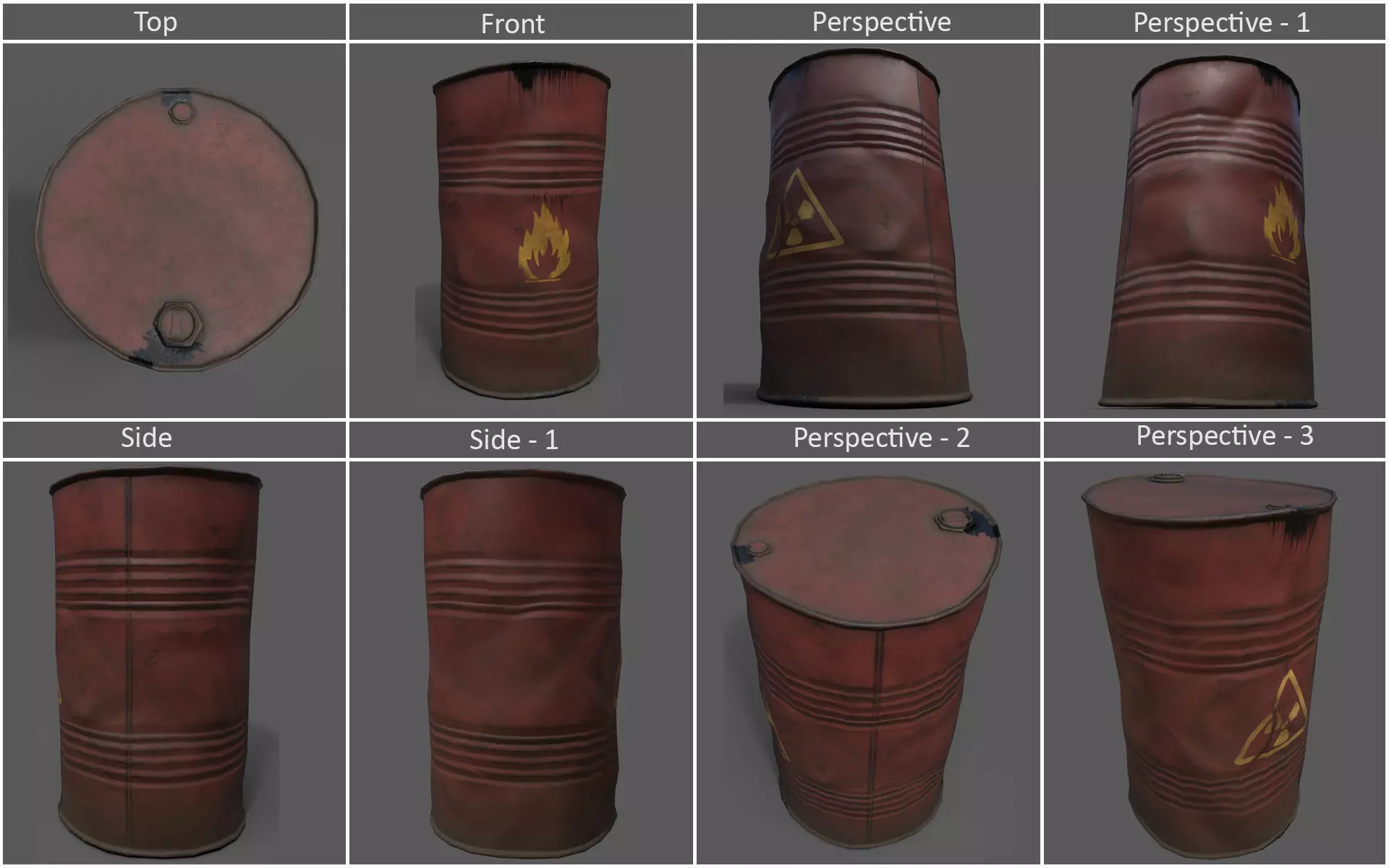Oil Drum Free low-poly 3D model