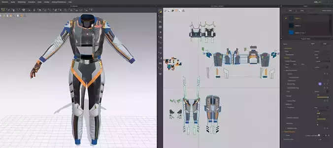 Space girl Suit Model