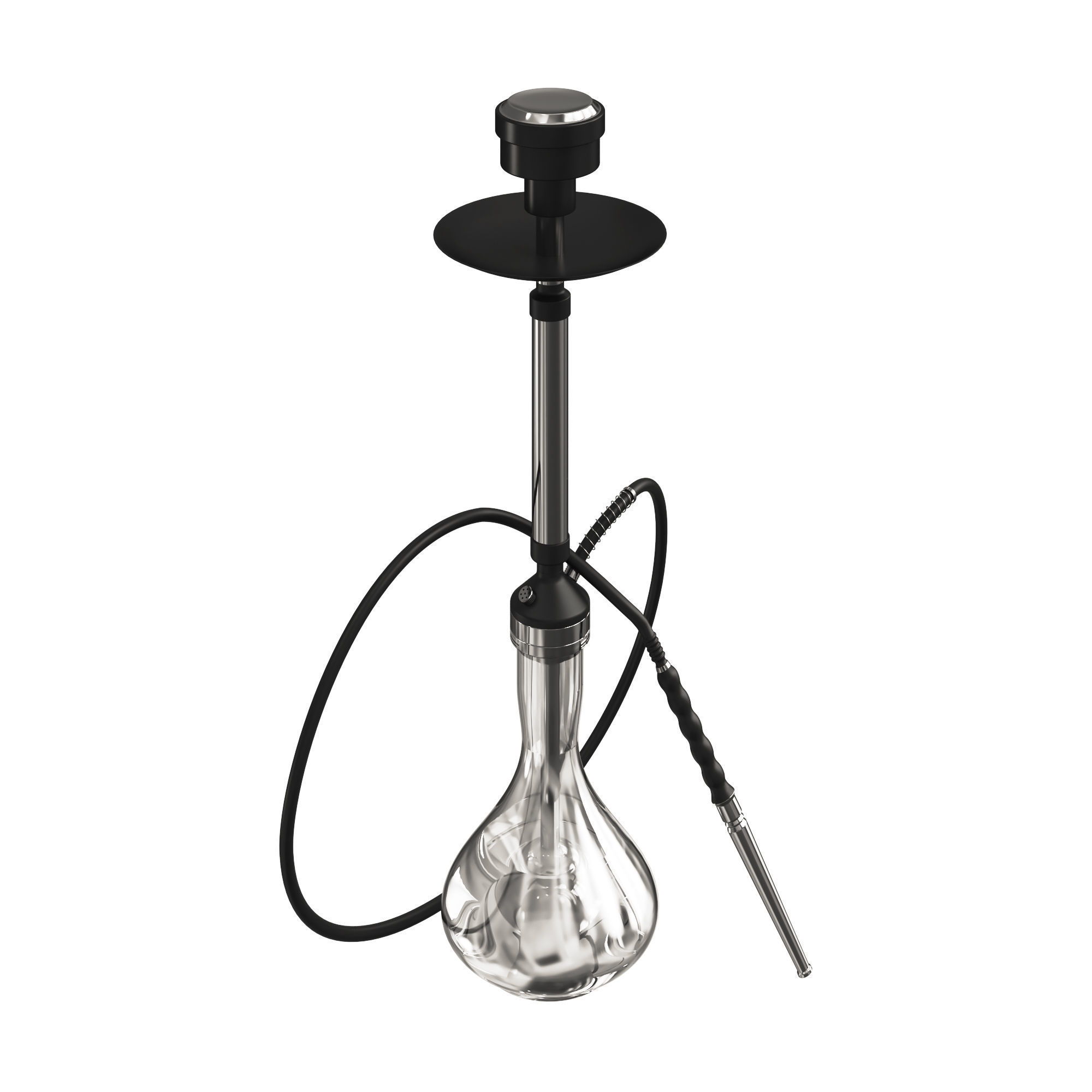 Hookah with glass bowl 3D model_5