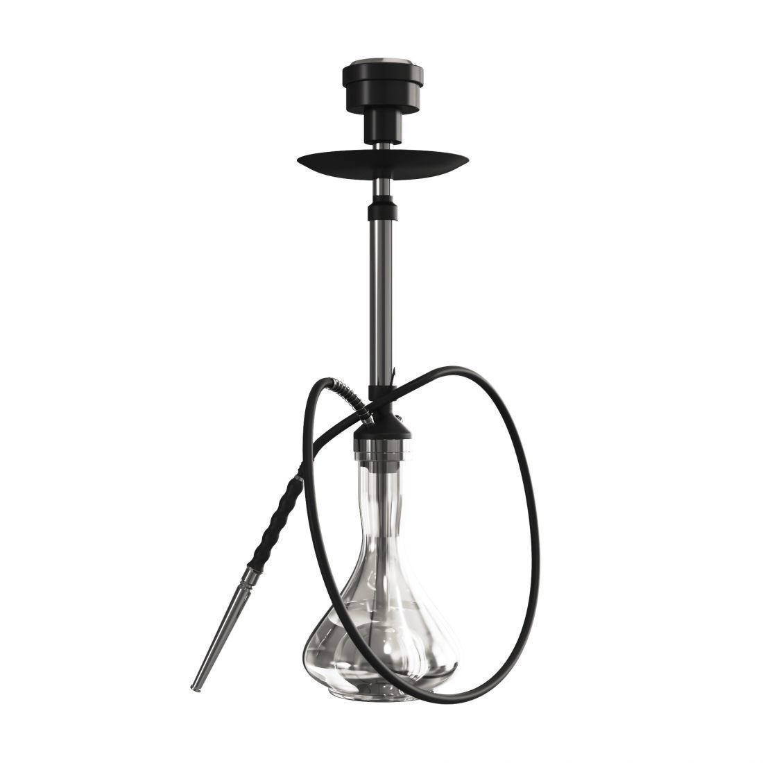 Hookah with glass bowl 3D model_1