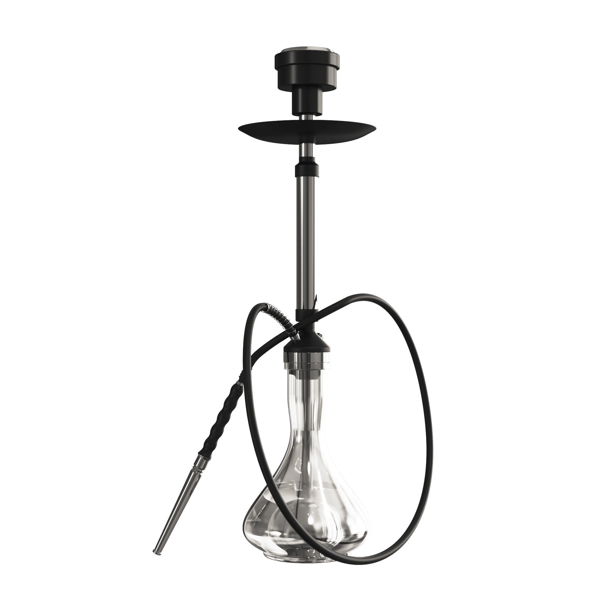 Hookah with glass bowl 3D model_4