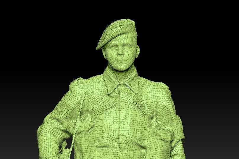 British commando character from World War 2 43 Low-poly 3D model_6