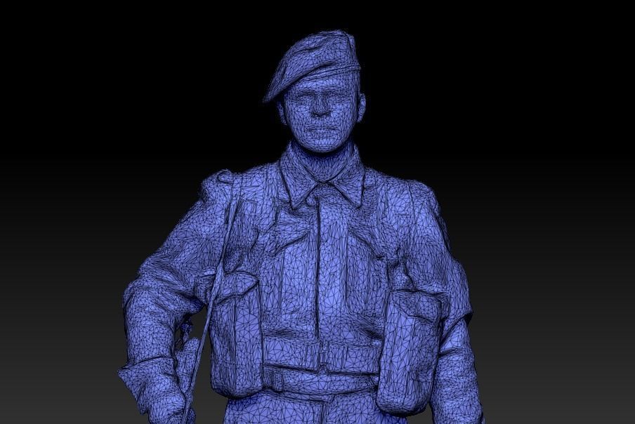 British commando character from World War 2 43 Low-poly 3D model_4