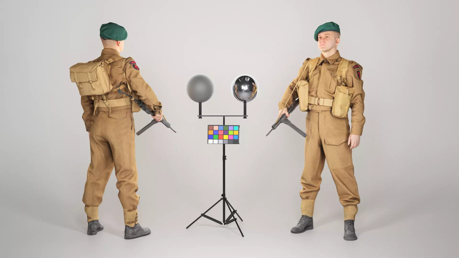 British commando character from World War 2 43 Low-poly 3D model_0