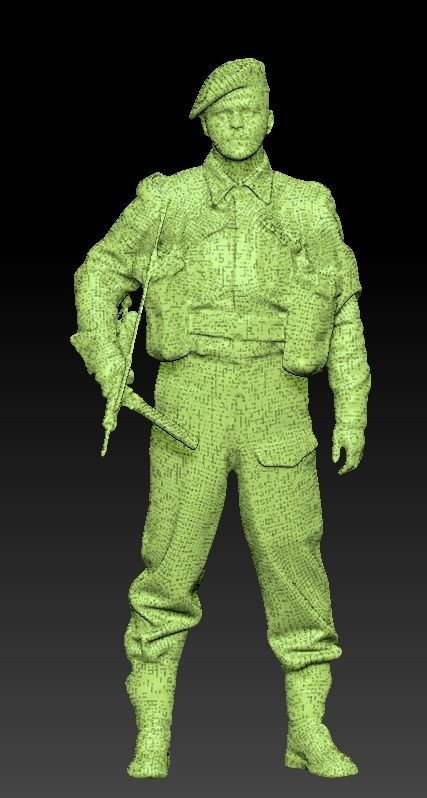 British commando character from World War 2 43 Low-poly 3D model_7