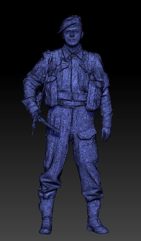 British commando character from World War 2 43 Low-poly 3D model_5