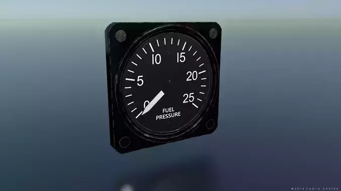 US FUEL PRESSURE GAUGE Low-poly 3D model