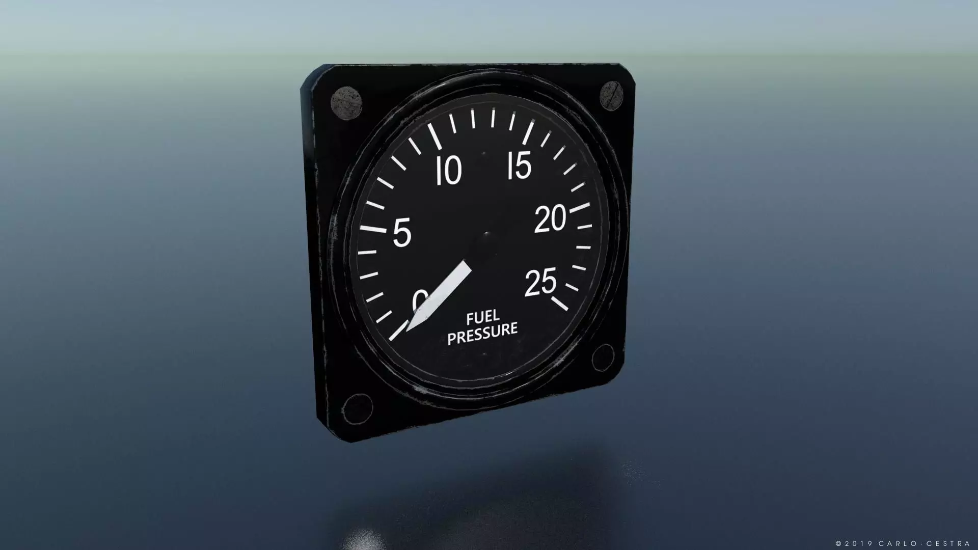 US FUEL PRESSURE GAUGE Low-poly 3D model_0