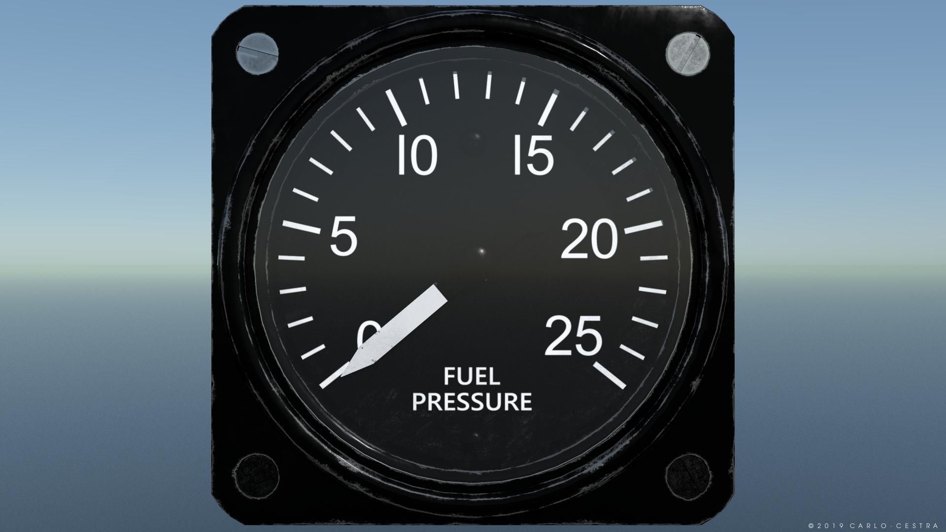 US FUEL PRESSURE GAUGE Low-poly 3D model_4