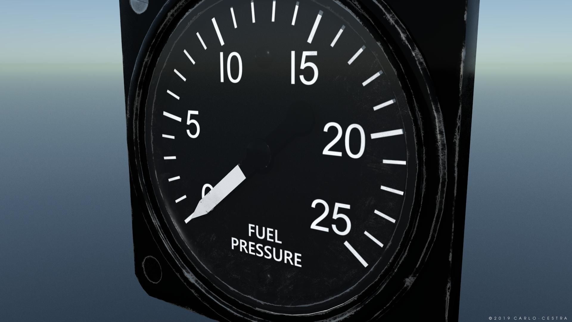 US FUEL PRESSURE GAUGE Low-poly 3D model_1