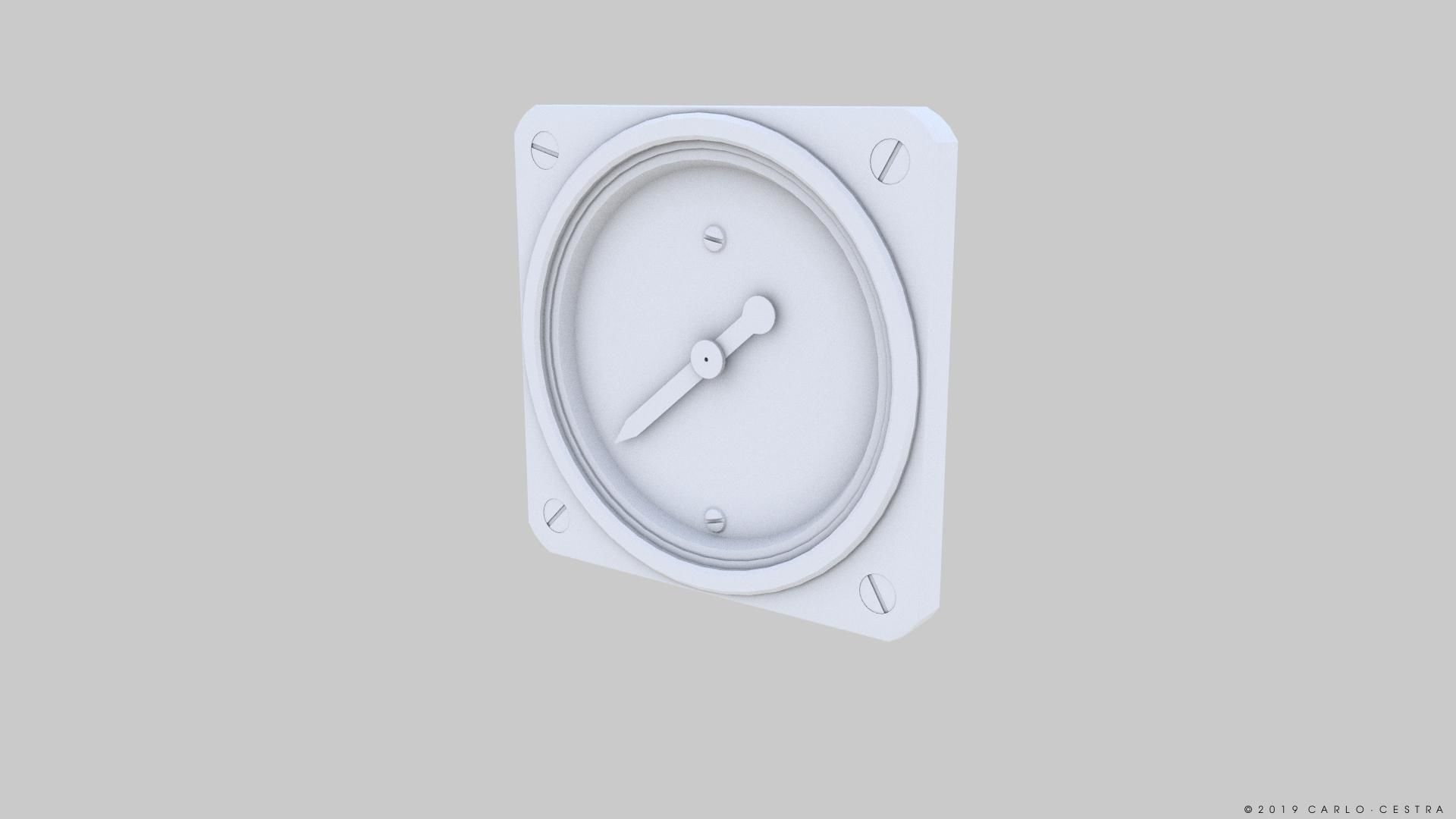 US FUEL PRESSURE GAUGE Low-poly 3D model_10