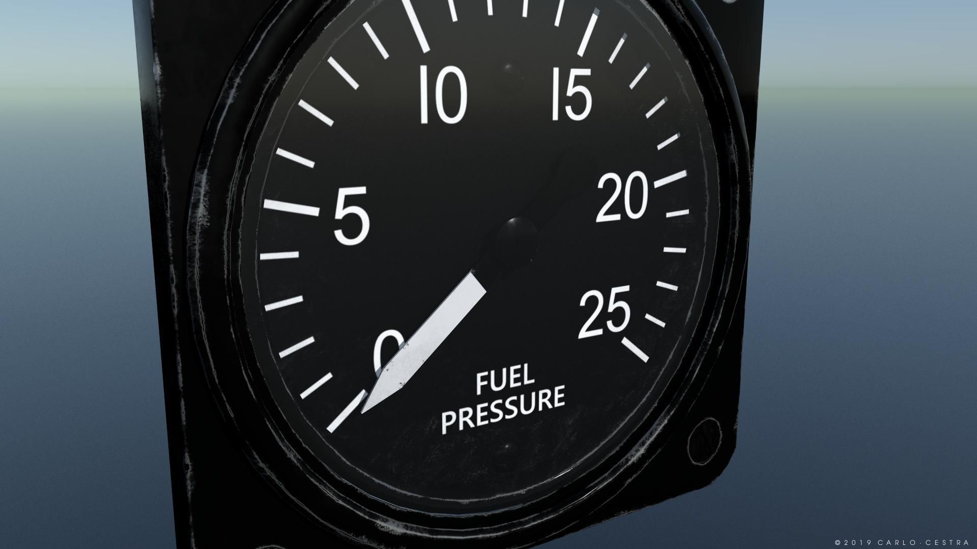 US FUEL PRESSURE GAUGE Low-poly 3D model_2