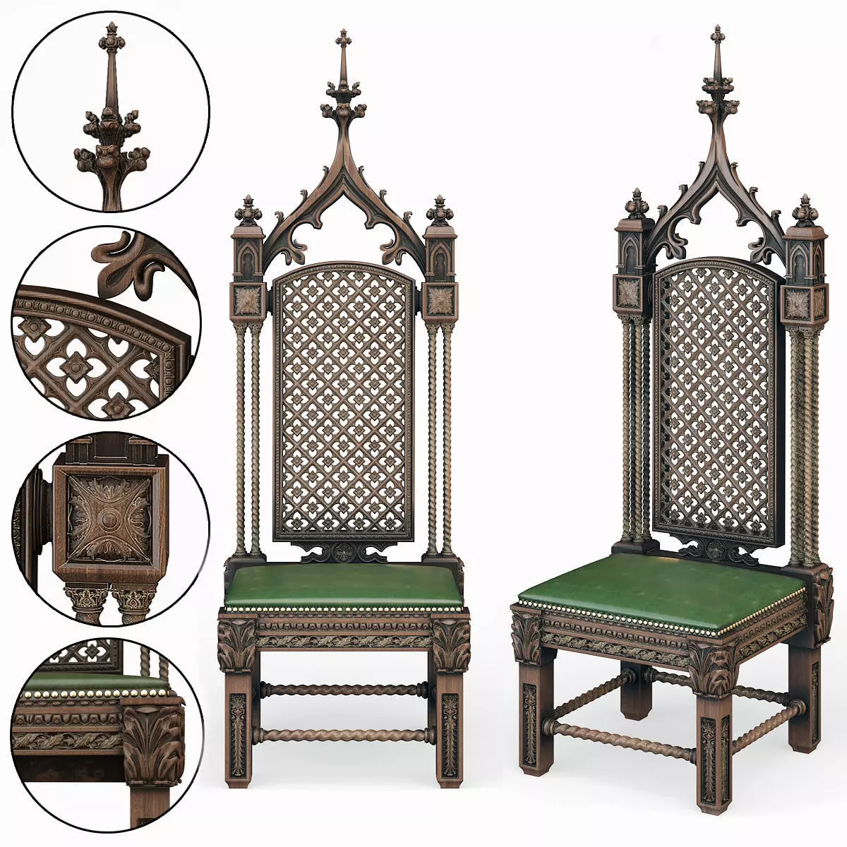 Gothic Throne 3D model_0