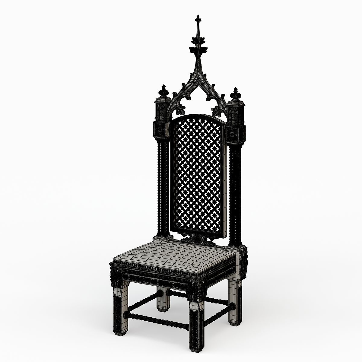 Gothic Throne 3D model_8