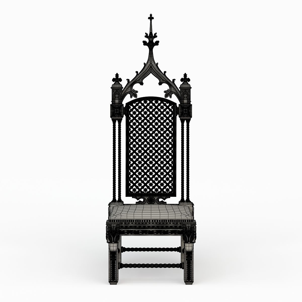 Gothic Throne 3D model_6