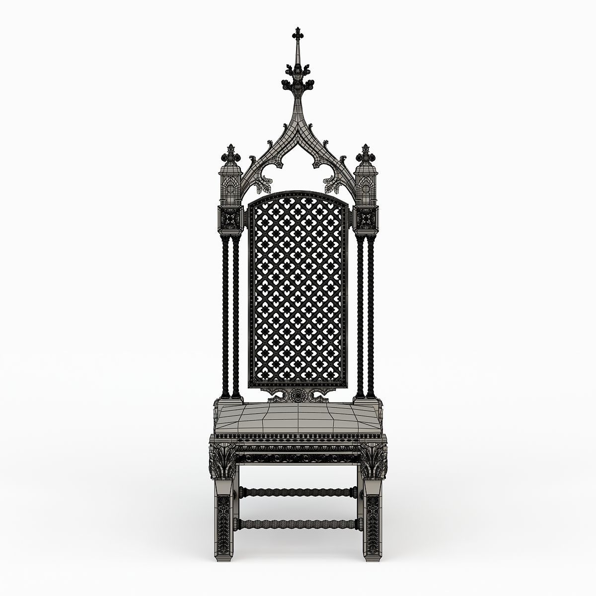 Gothic Throne 3D model_7