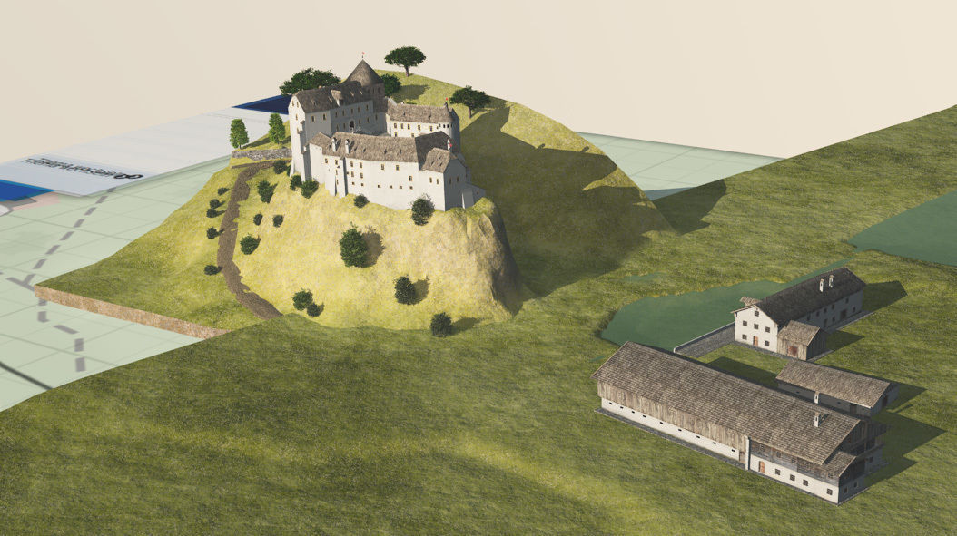 Historic Bavarian farmhouse 18th century Einfirsthof Low-poly 3D model_11