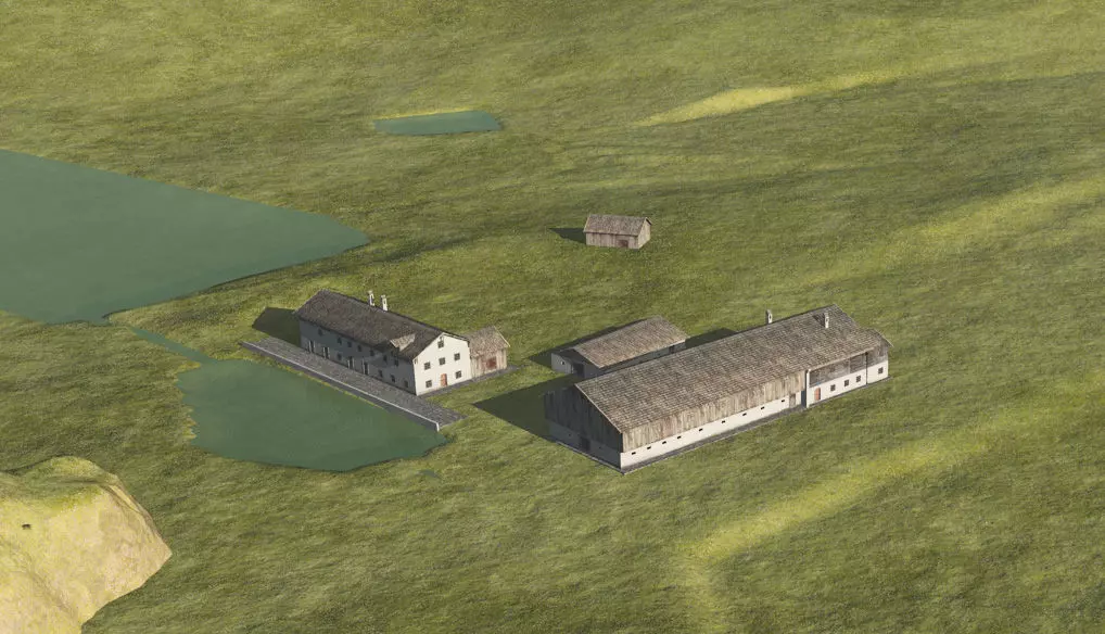 Historic Bavarian farmhouse 18th century Einfirsthof Low-poly 3D model_0