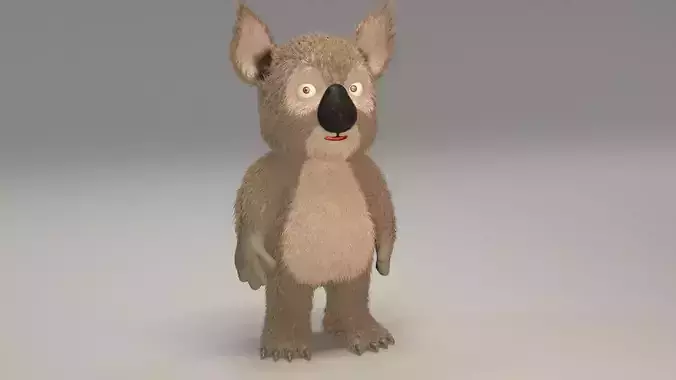 Cartoon koala Low-poly 3D model