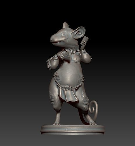 Mouse with cards 3D print model 3D model