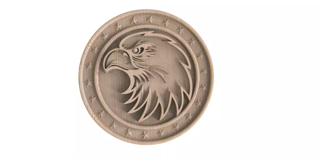 CNC Eagle Face  3D print model_0