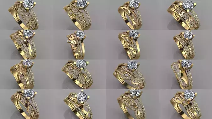 GC GOLD TW- Diamond gold wedding ring  3D Model Collection