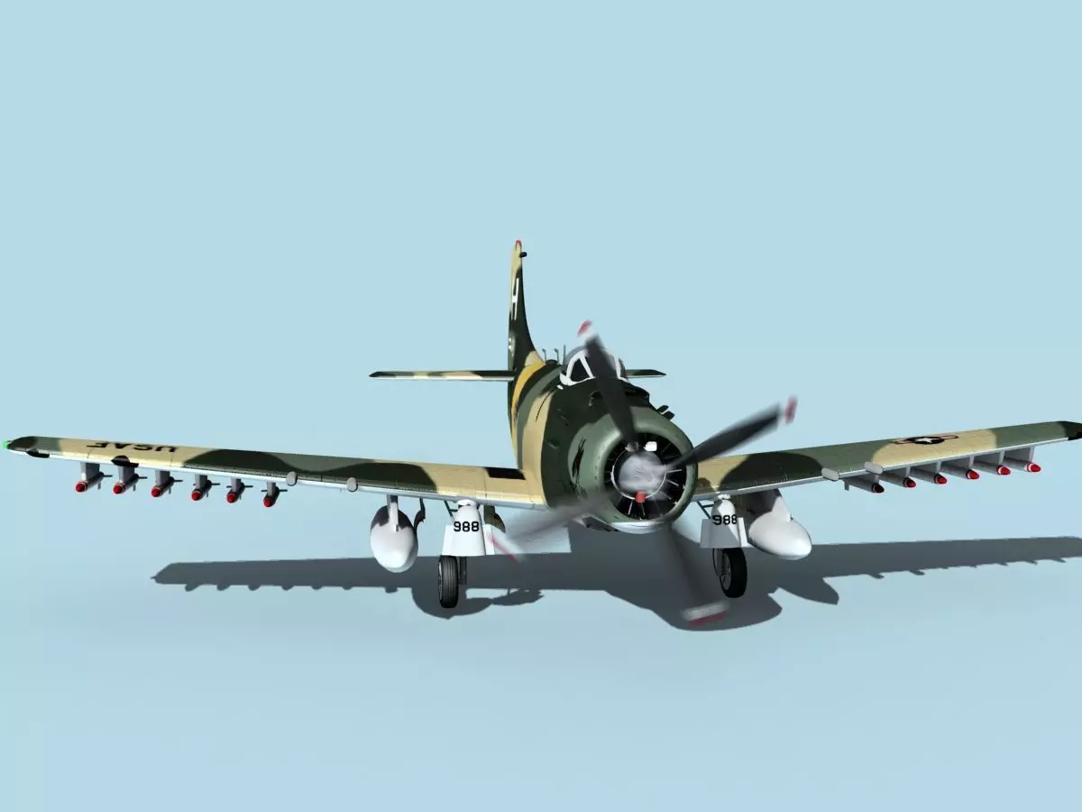 Douglas A-1H Skyraider V12 USAF 3D model_0