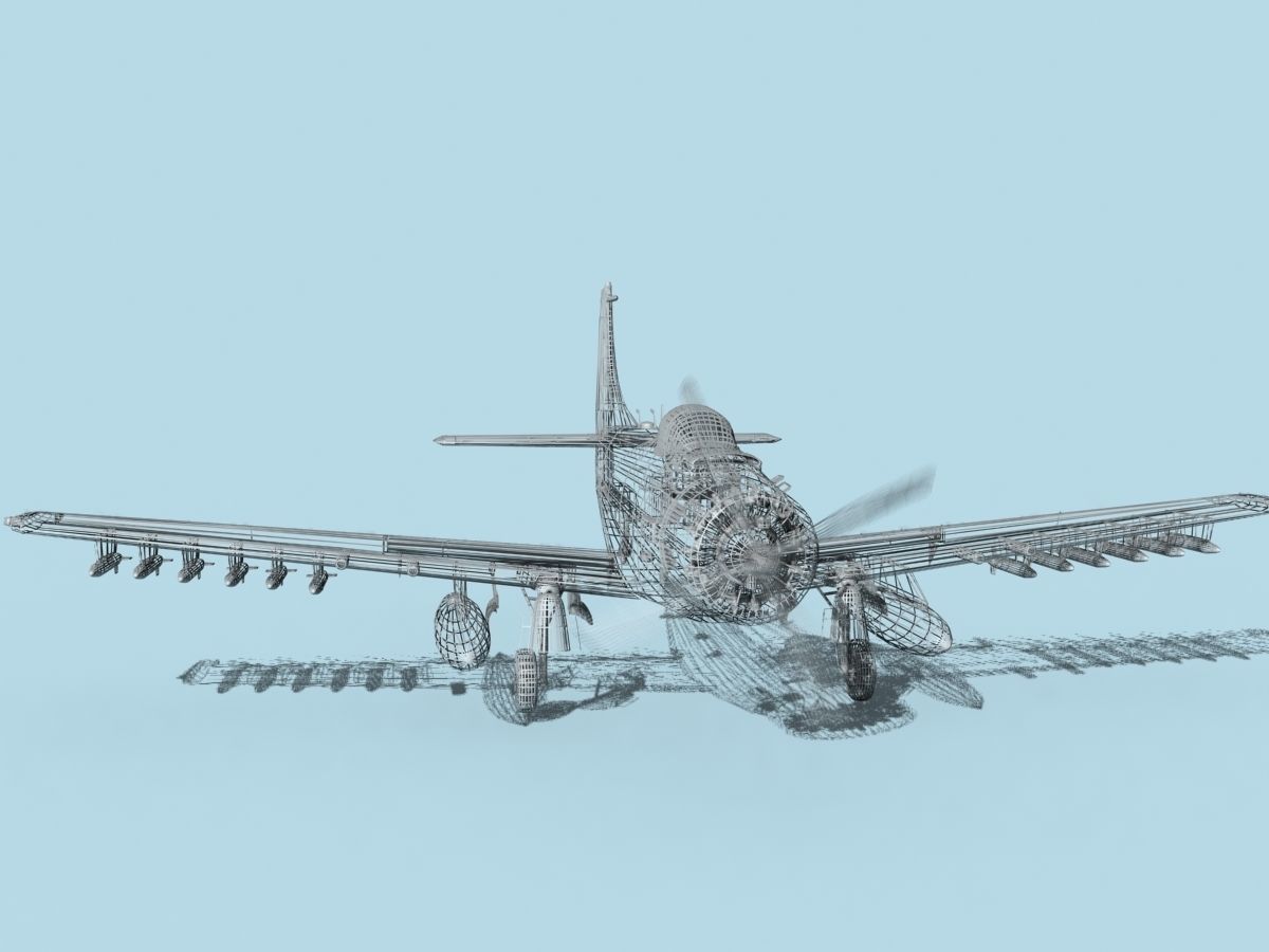 Douglas A-1H Skyraider V12 USAF 3D model_13