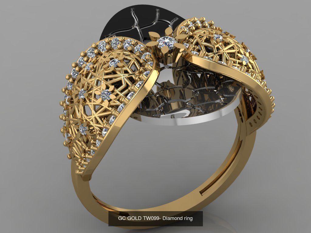 GC GOLD TW- Diamond gold wedding ring 3D Model Collection_22