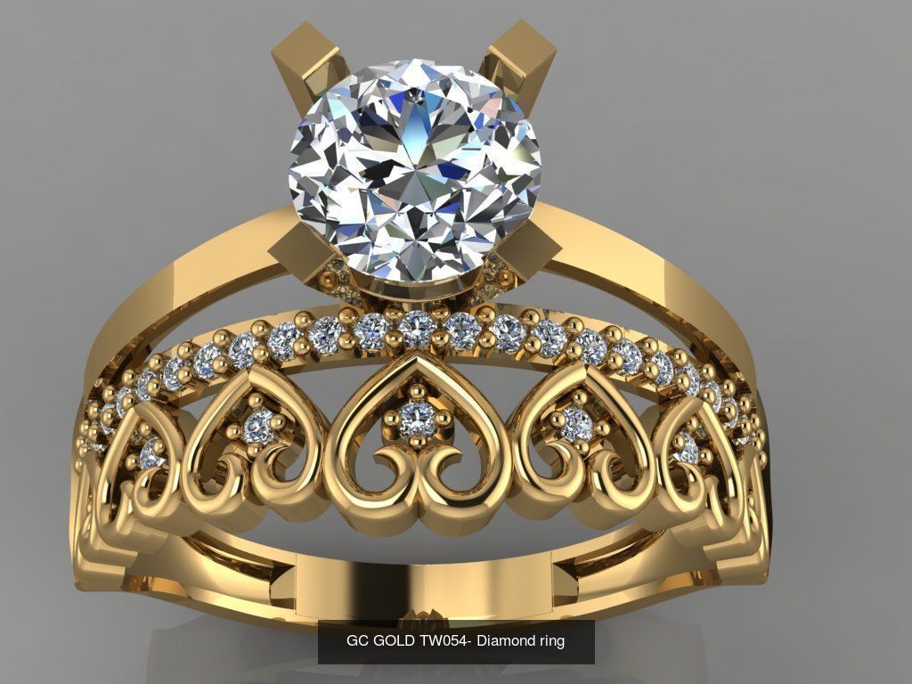 GC GOLD TW- Diamond gold wedding ring 3D Model Collection_4