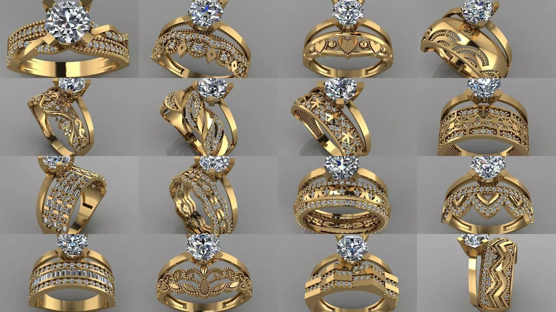 GC GOLD TW- Diamond gold wedding ring 3D Model Collection_0