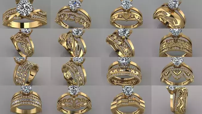 GC GOLD TW- Diamond gold wedding ring 