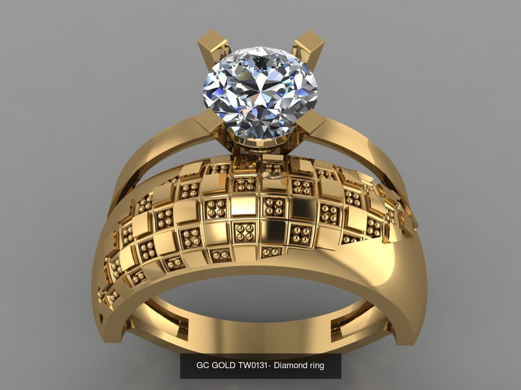 GC GOLD TW- Diamond gold wedding ring  3D Model Collection_26