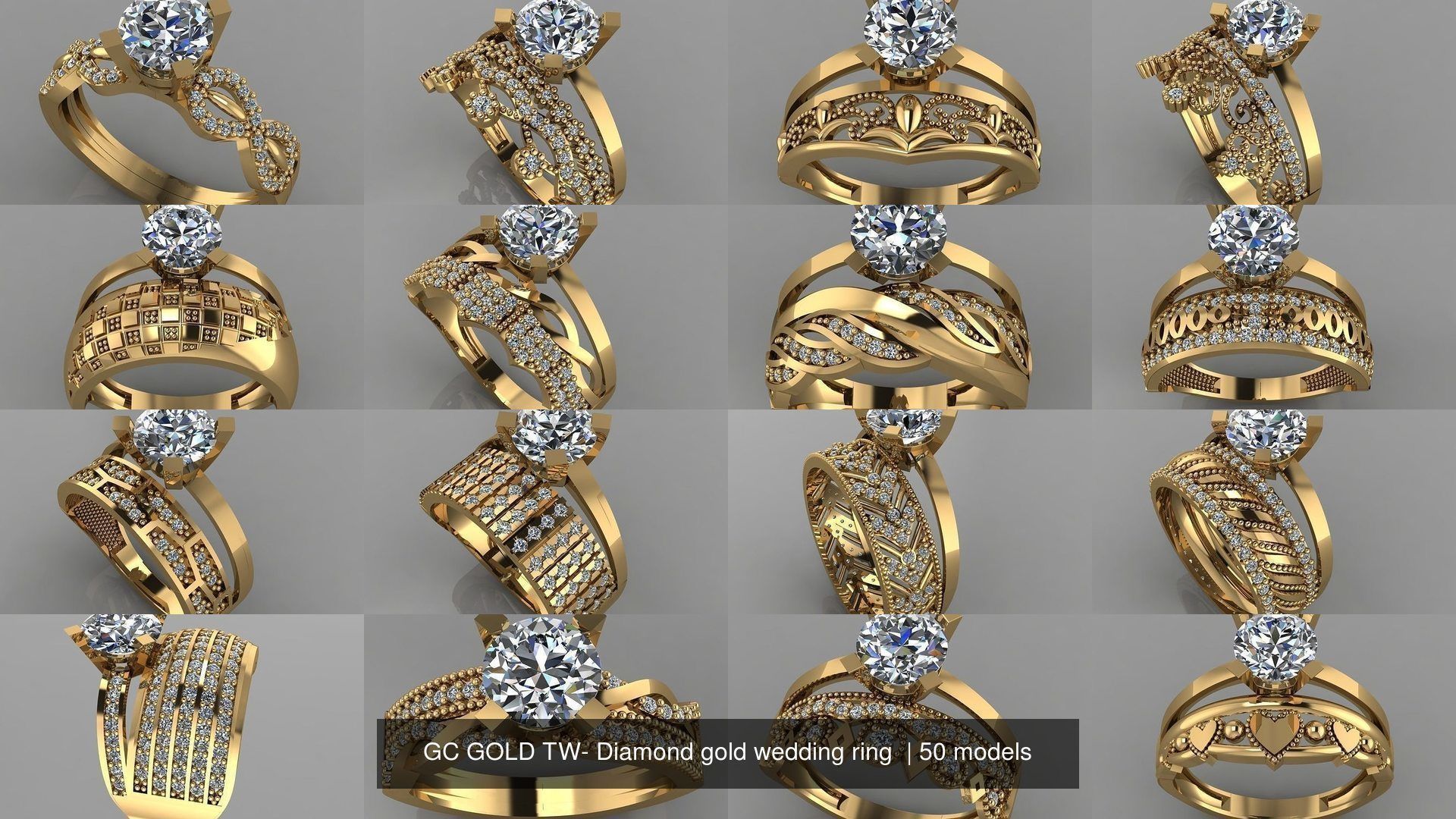GC GOLD TW- Diamond gold wedding ring  3D Model Collection_1