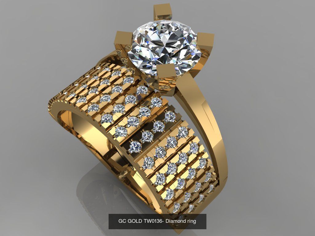 GC GOLD TW- Diamond gold wedding ring  3D Model Collection_31
