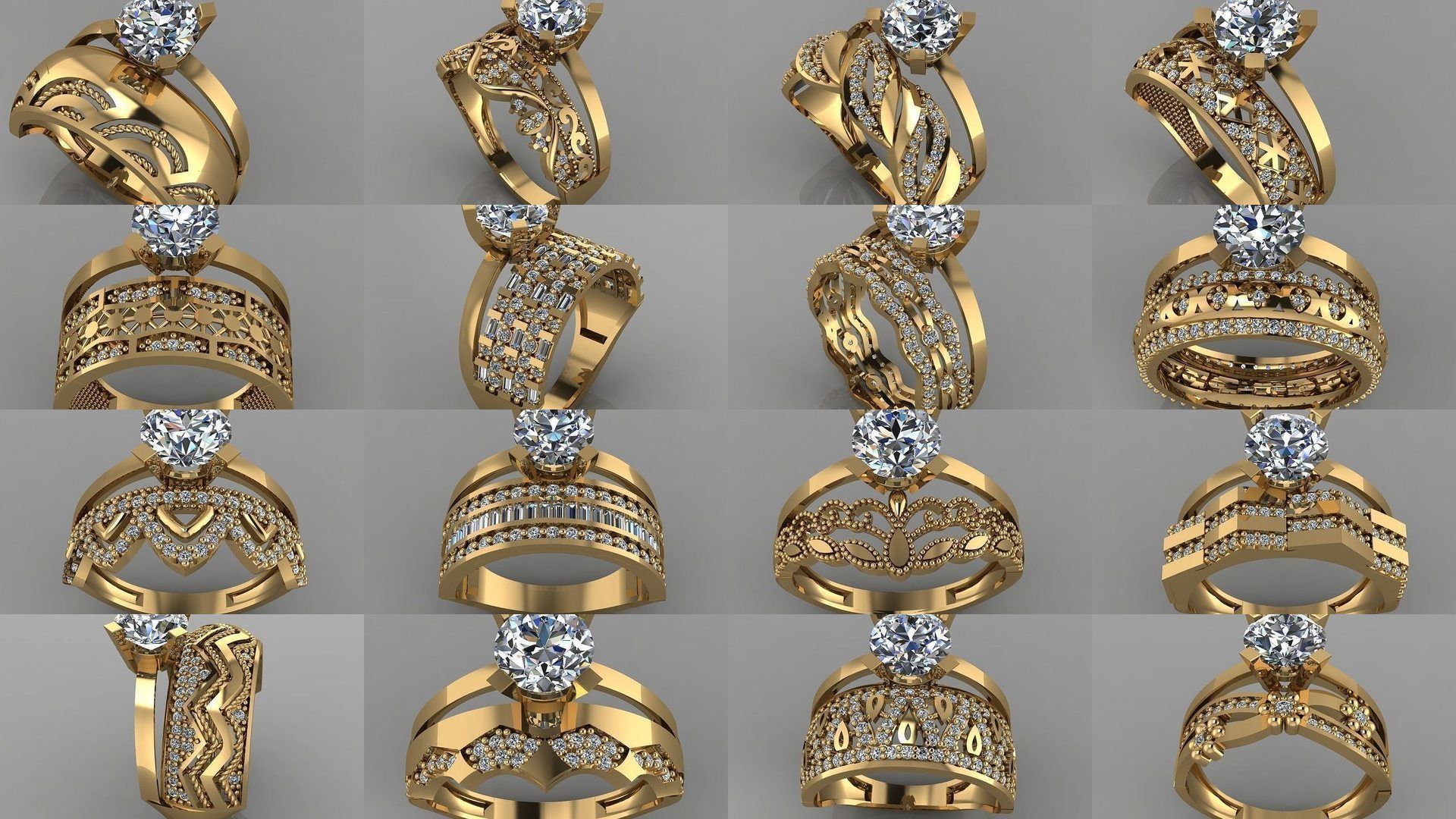 GC GOLD TW- Diamond gold wedding ring  3D Model Collection_2