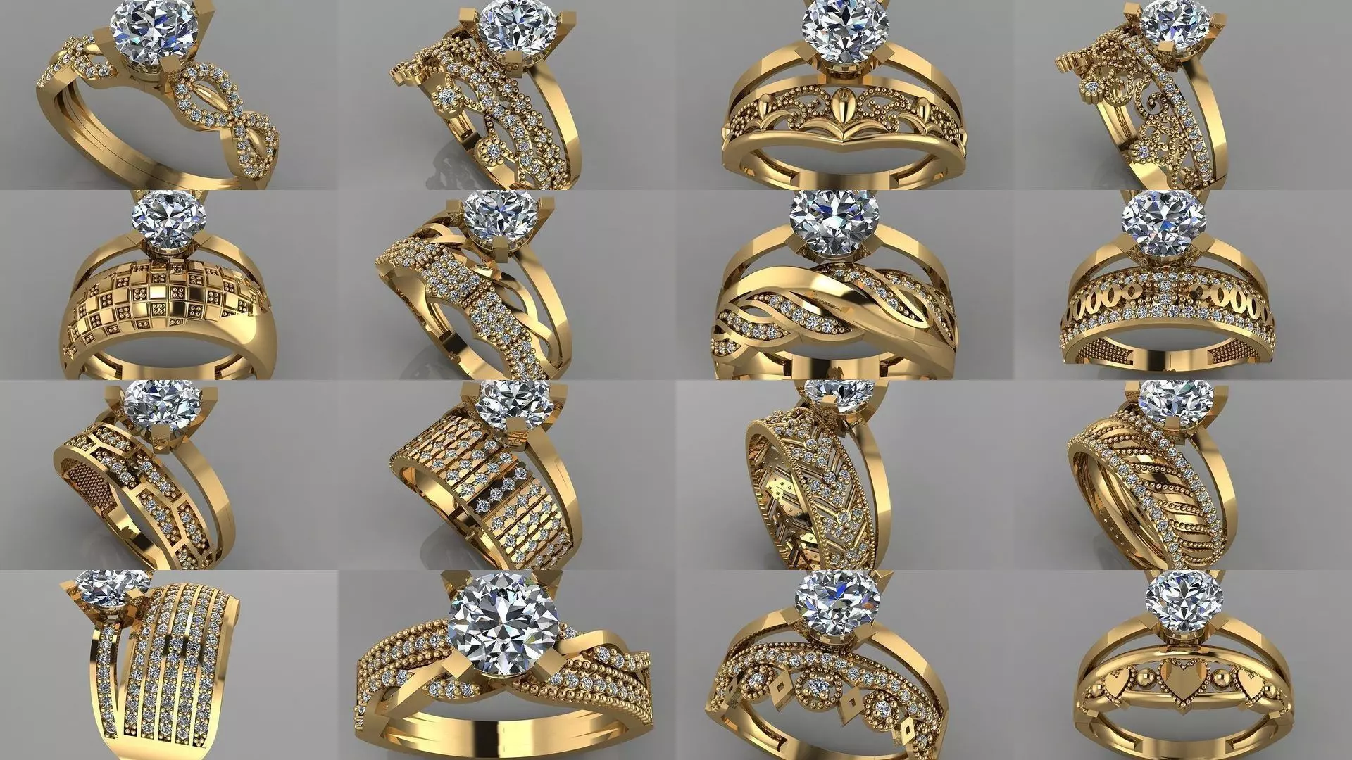 GC GOLD TW- Diamond gold wedding ring  3D Model Collection_0