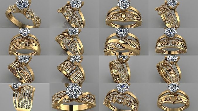 GC GOLD TW- Diamond gold wedding ring  3D Model Collection