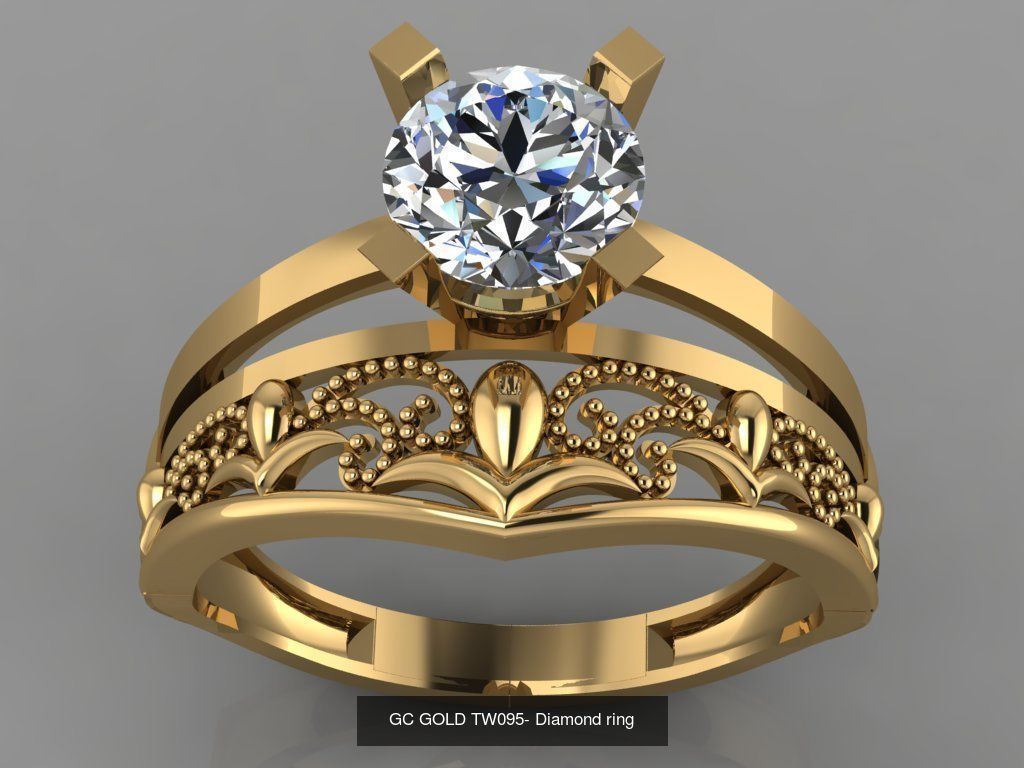 GC GOLD TW- Diamond gold wedding ring  3D Model Collection_24