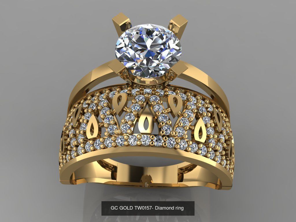GC GOLD TW- Diamond gold wedding ring  3D Model Collection_52