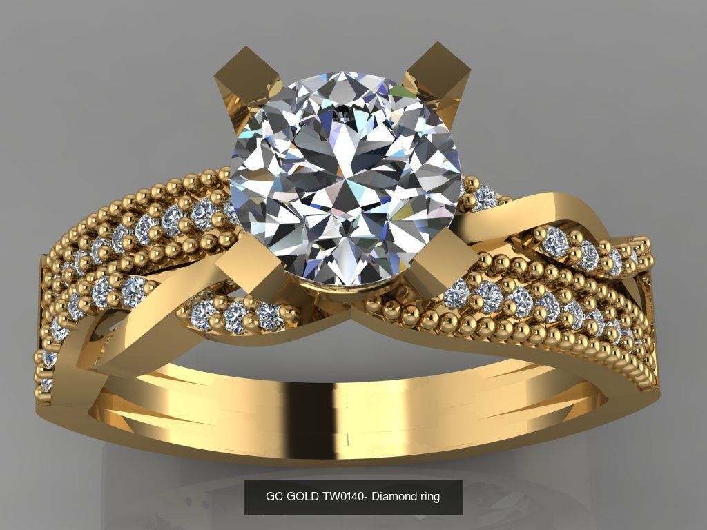 GC GOLD TW- Diamond gold wedding ring  3D Model Collection_35