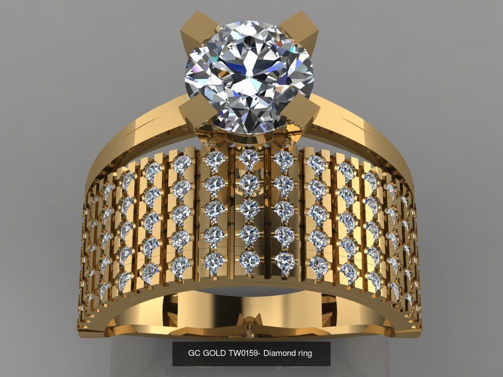 GC GOLD TW- Diamond gold wedding ring  3D Model Collection_54