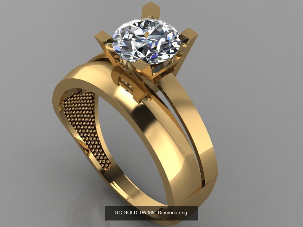 GC GOLD TW- Diamond gold wedding ring  3D Model Collection_21