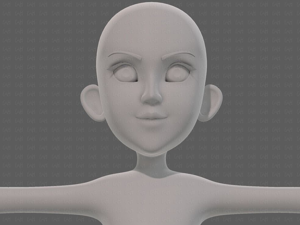 Base mesh girl characterV14 Low-poly 3D model_43