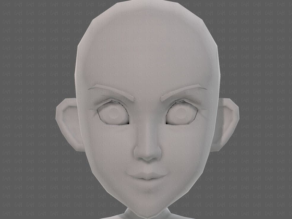 Base mesh girl characterV14 Low-poly 3D model_35