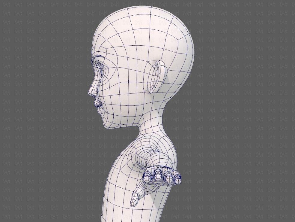 Base mesh girl characterV14 Low-poly 3D model_31